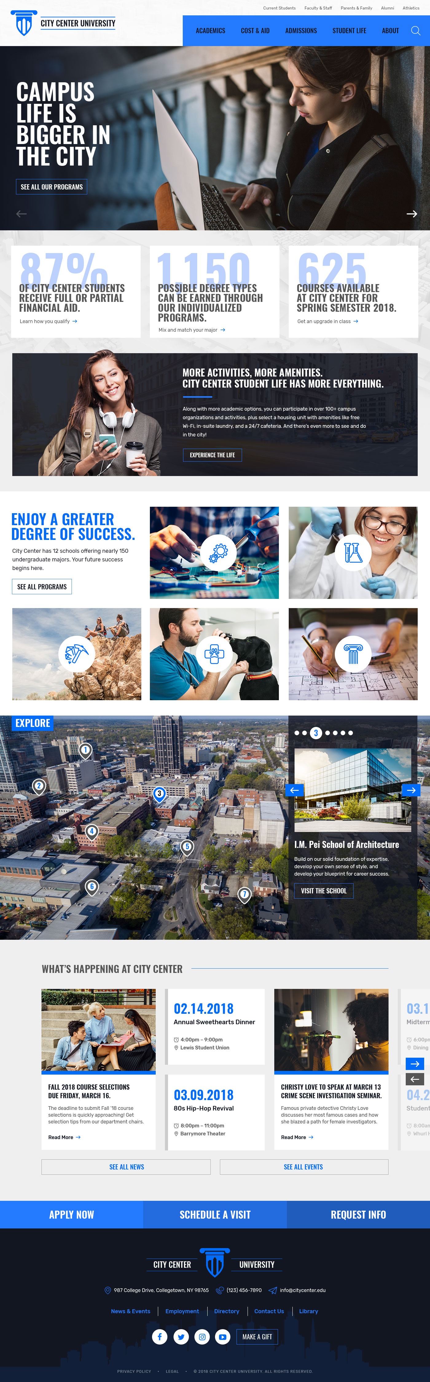 City Center University Theme Homepage Desktop Preview