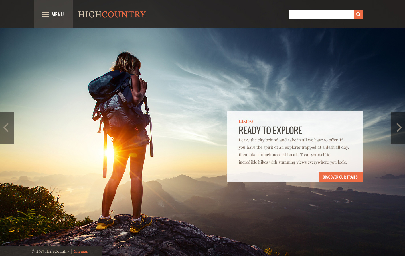 High Country Theme Homepage Desktop Preview