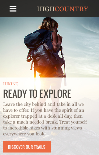 High Country Theme Homepage Mobile Preview